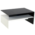 Table basse de style moderne : Table de salon rectangulaire à double plateau