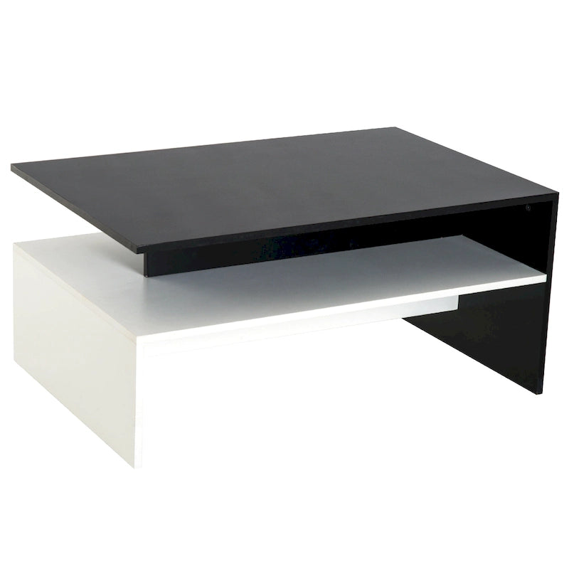 Table basse de style moderne : Table de salon rectangulaire à double plateau