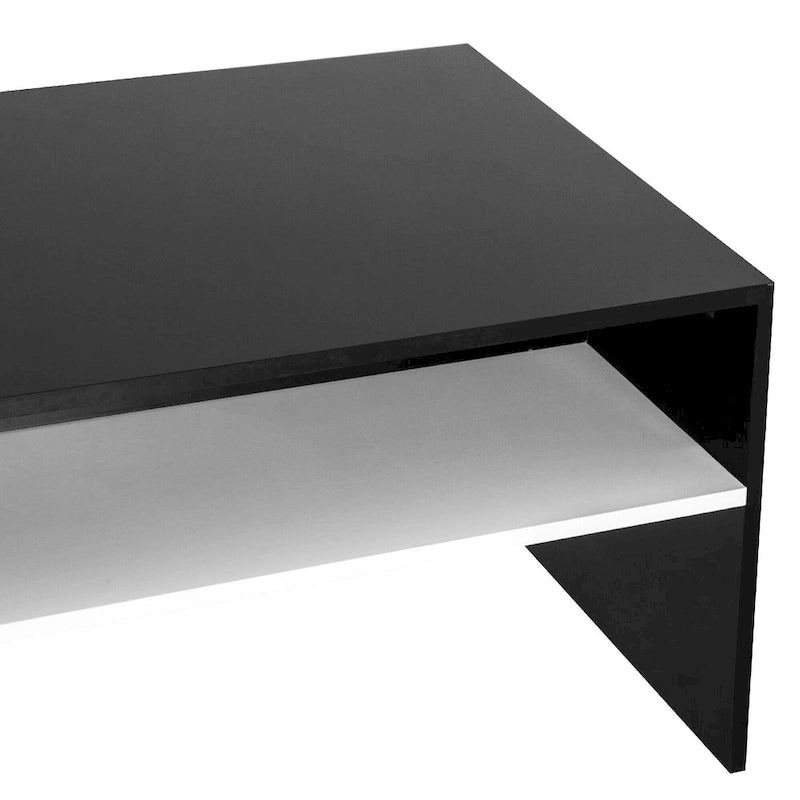Table basse de style moderne : Table de salon rectangulaire à double plateau