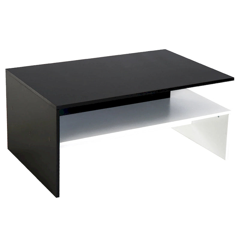 Table basse de style moderne : Table de salon rectangulaire à double plateau