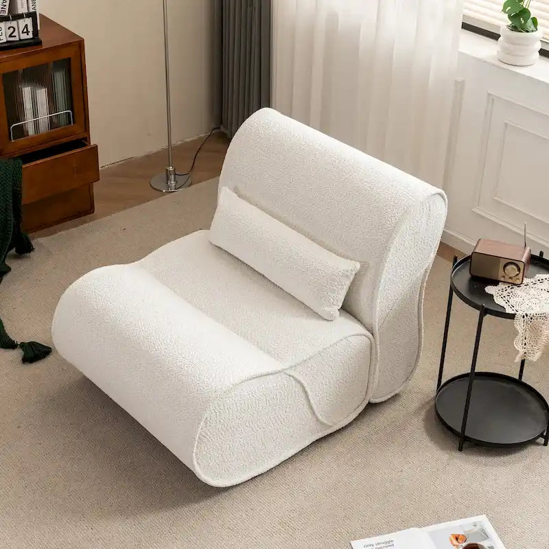 Fauteuil inclinable classique en tissu avec coussin décoratif assorti