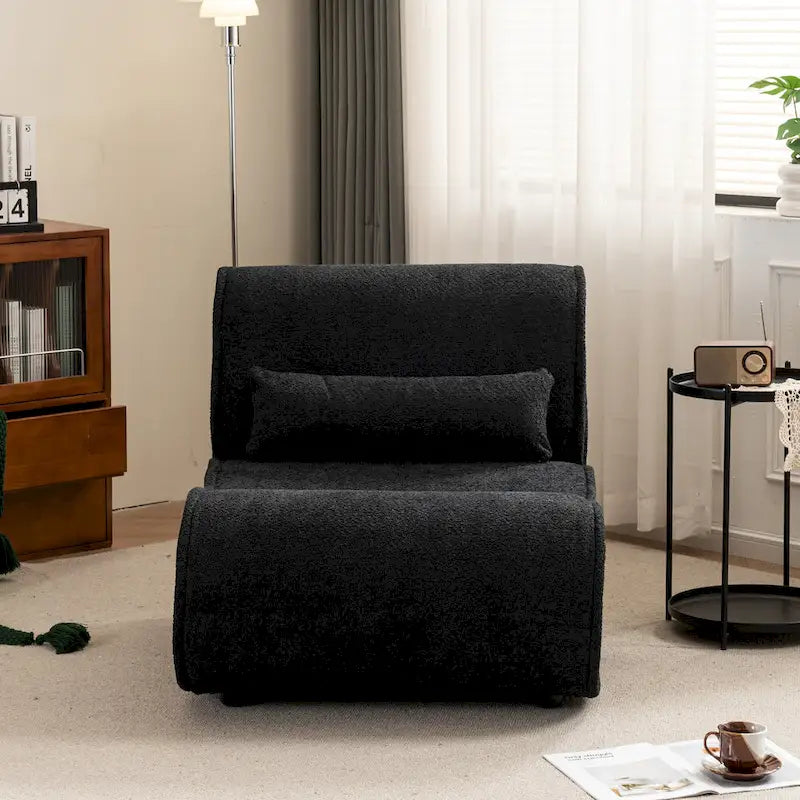 Fauteuil inclinable classique en tissu avec coussin décoratif assorti