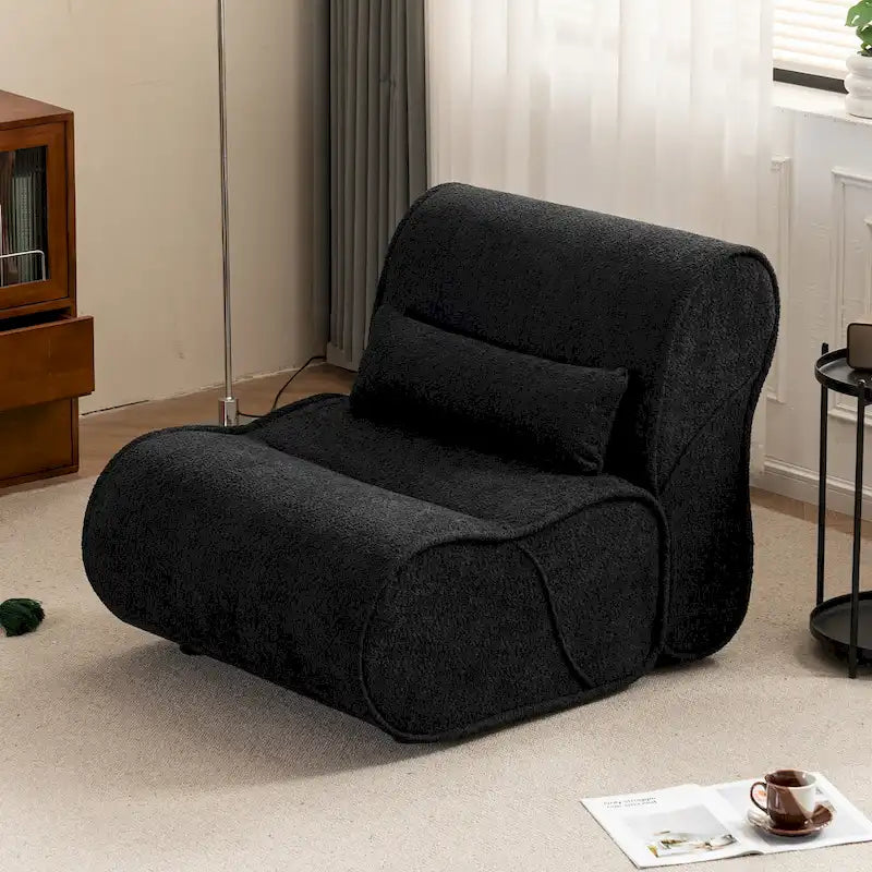 Fauteuil inclinable classique en tissu avec coussin décoratif assorti