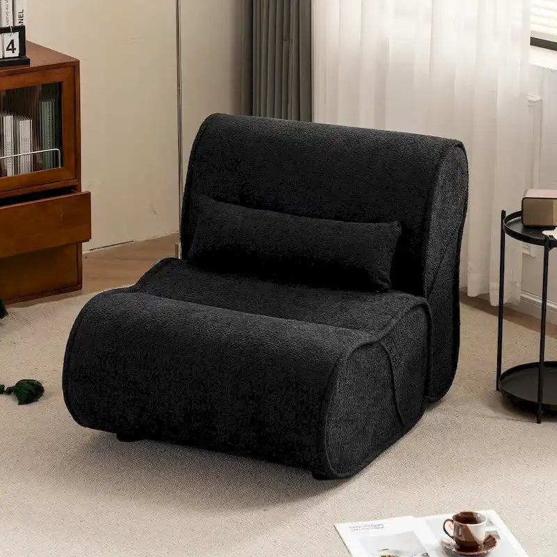 Fauteuil inclinable classique en tissu avec coussin décoratif assorti