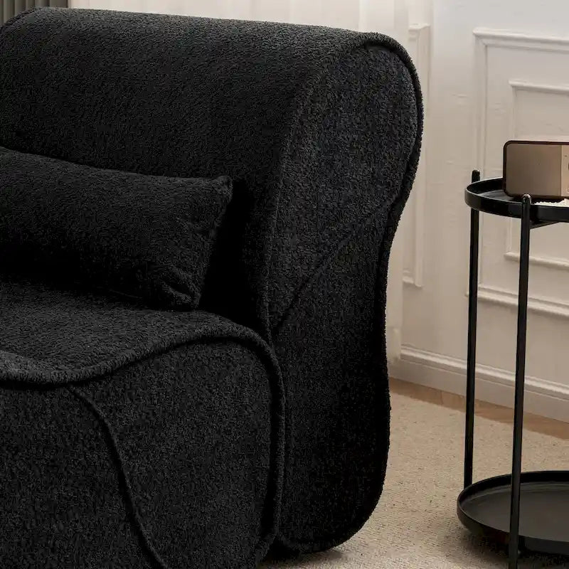 Fauteuil inclinable classique en tissu avec coussin décoratif assorti