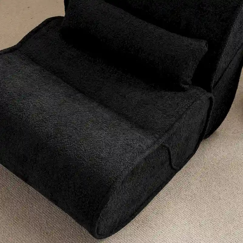 Fauteuil inclinable classique en tissu avec coussin décoratif assorti