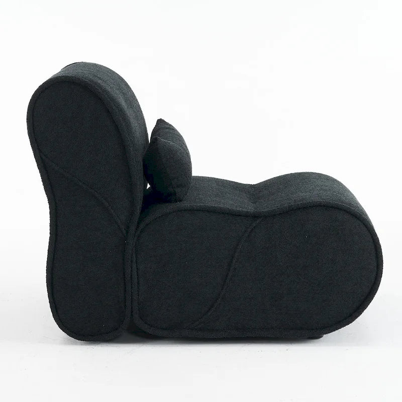 Fauteuil inclinable classique en tissu avec coussin décoratif assorti