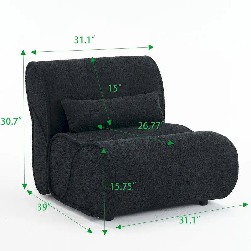 Fauteuil inclinable classique en tissu avec coussin décoratif assorti