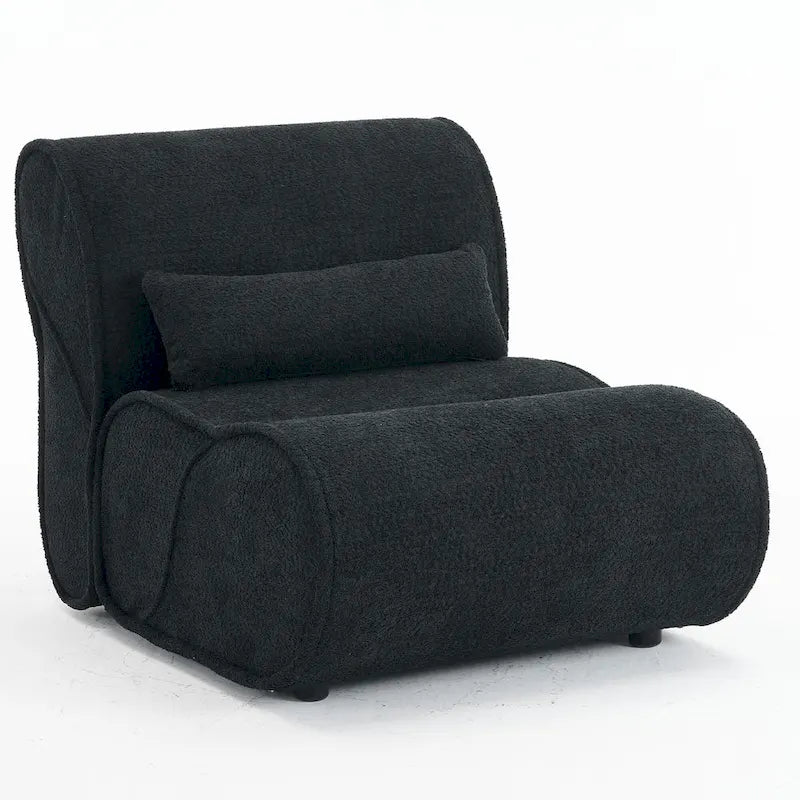 Fauteuil inclinable classique en tissu avec coussin décoratif assorti