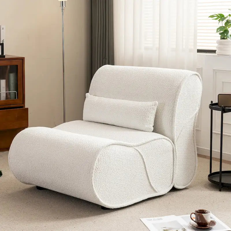 Fauteuil inclinable classique en tissu avec coussin décoratif assorti