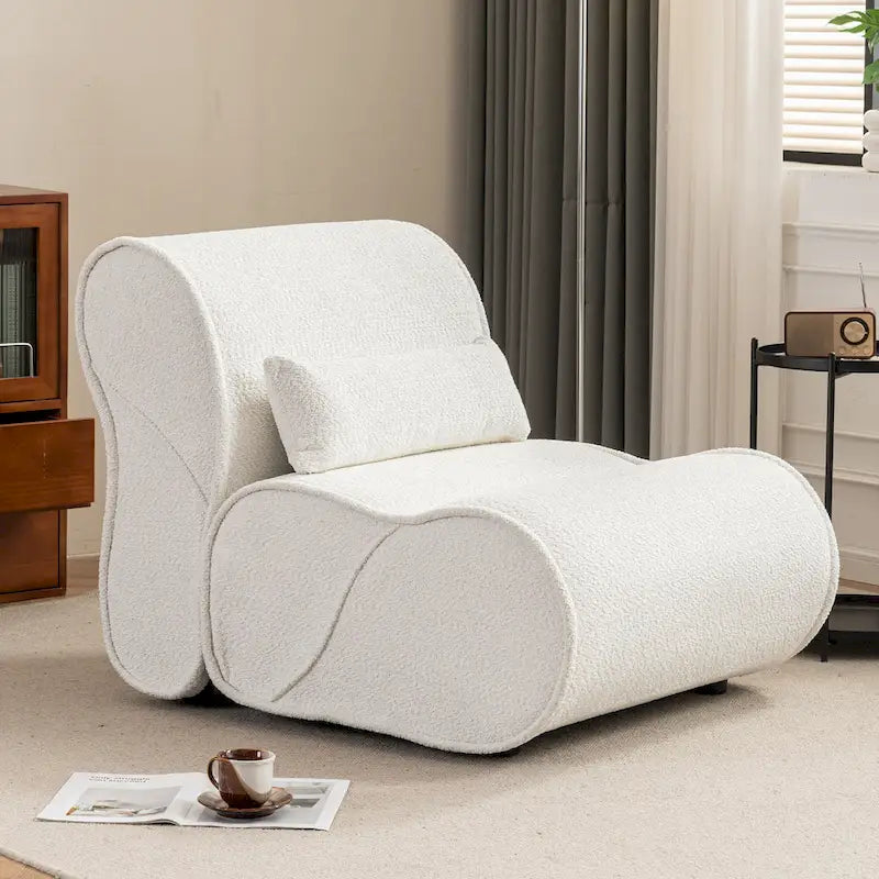 Fauteuil inclinable classique en tissu avec coussin décoratif assorti