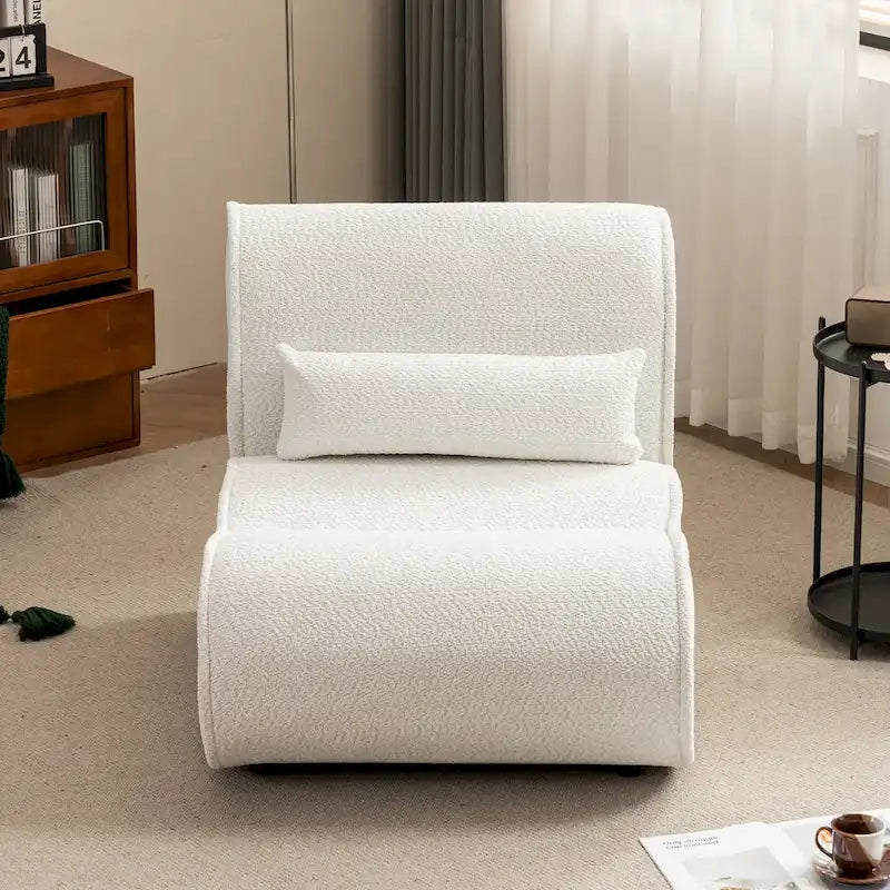 Fauteuil inclinable classique en tissu avec coussin décoratif assorti