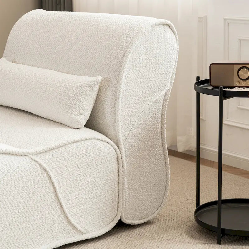 Fauteuil inclinable classique en tissu avec coussin décoratif assorti