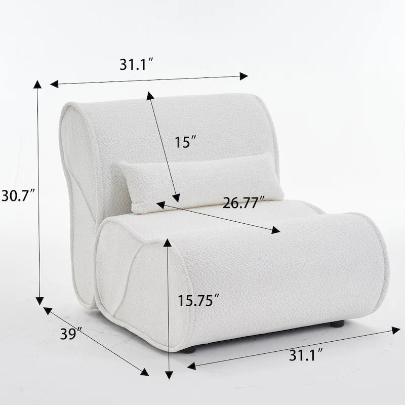 Fauteuil inclinable classique en tissu avec coussin décoratif assorti