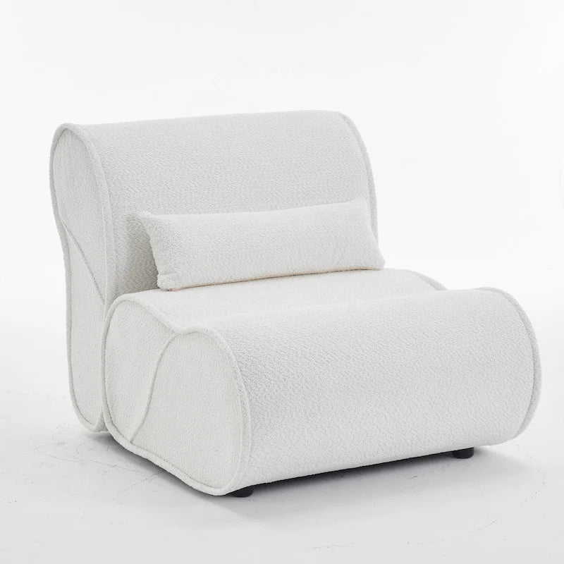 Fauteuil inclinable classique en tissu avec coussin décoratif assorti