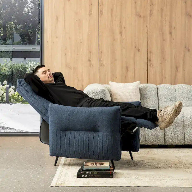 Fauteuil inclinable en tissu avec dossier segmenté