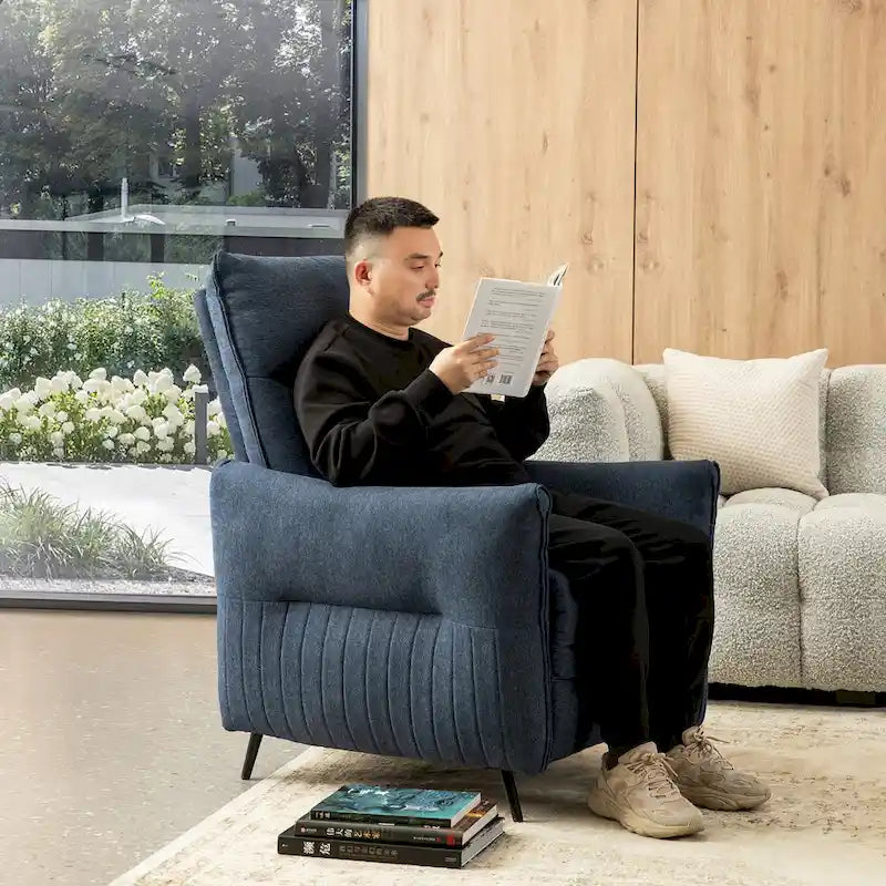 Fauteuil inclinable en tissu avec dossier segmenté
