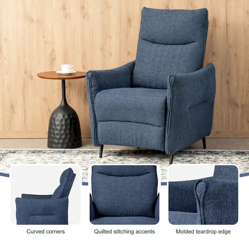 Fauteuil inclinable en tissu avec dossier segmenté