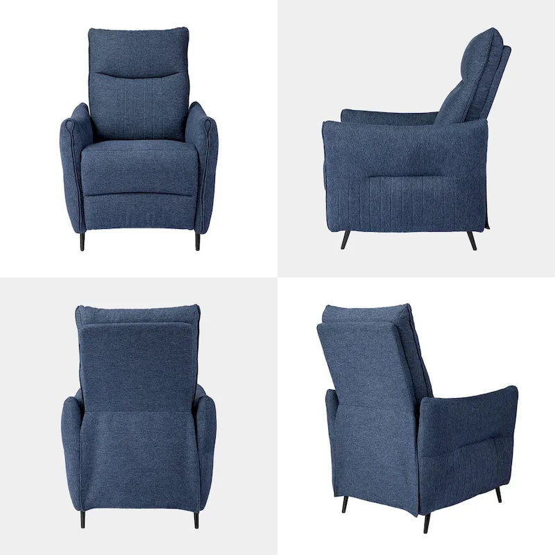 Fauteuil inclinable en tissu avec dossier segmenté