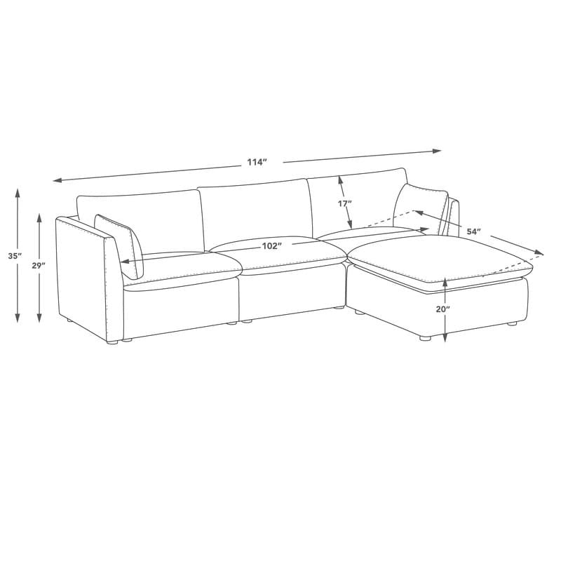 Canapé d'angle avec repose-pieds