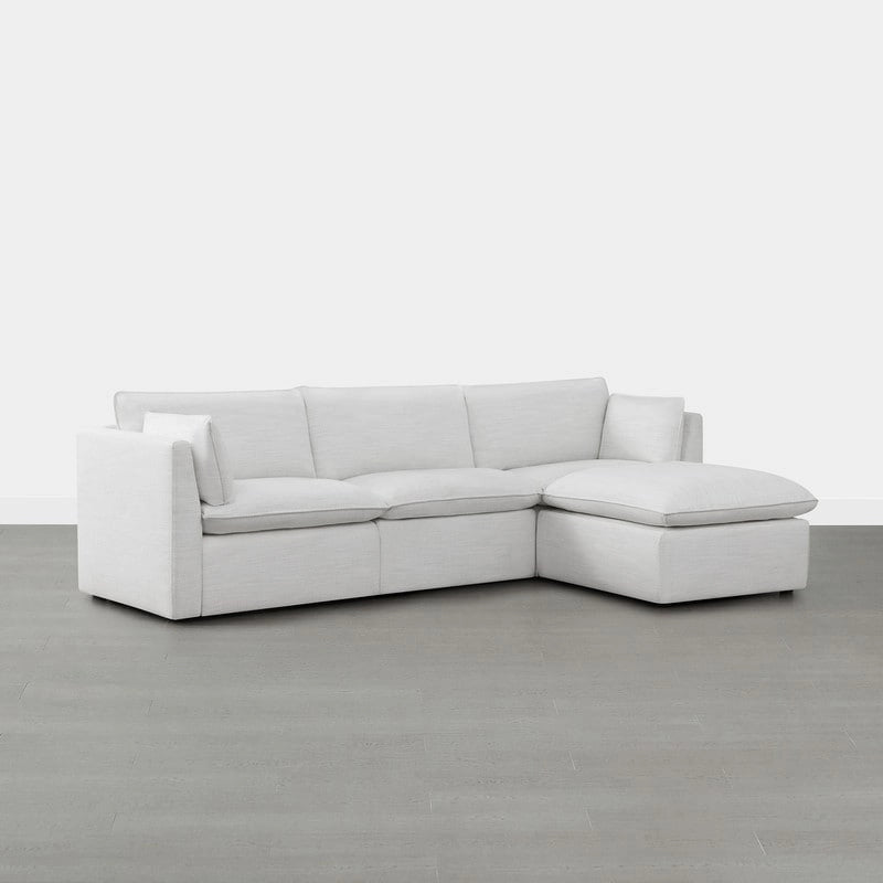 Canapé d'angle avec repose-pieds