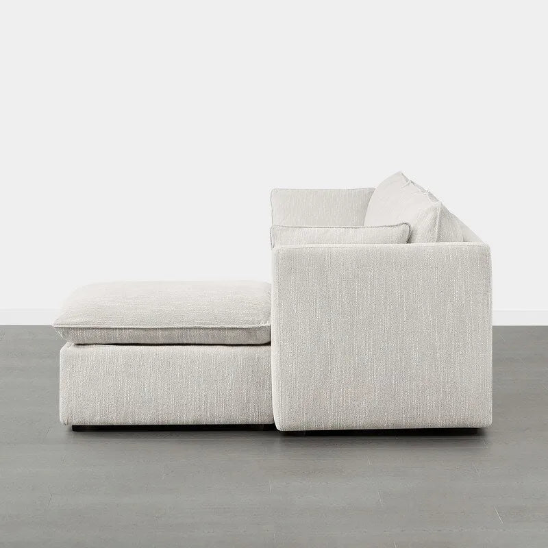 Canapé d'angle avec repose-pieds