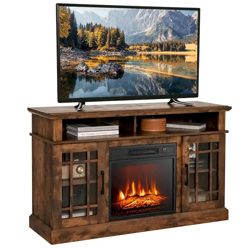 Meuble TV 48 pouces avec centre de divertissement cheminée