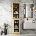 Meuble de rangement de salle de bain de 16,5 cm avec porte en verre transparent