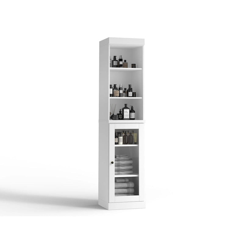 Meuble de rangement de salle de bain de 16,5 cm avec porte en verre transparent