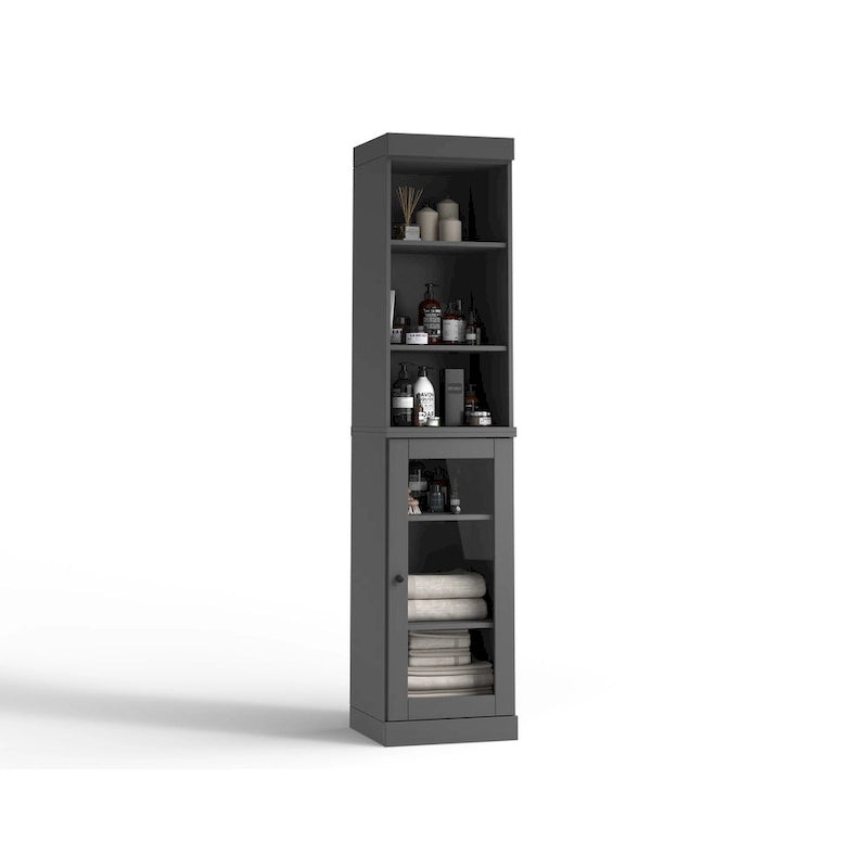Meuble de rangement de salle de bain de 16,5 cm avec porte en verre transparent