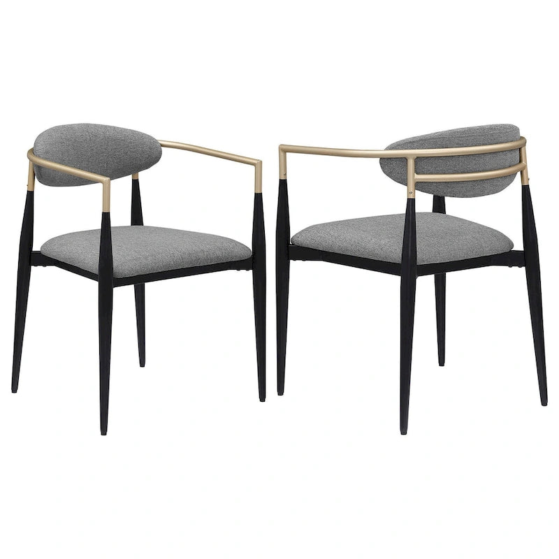 Chaise de salle à manger moderne et élégante avec structure en métal noir