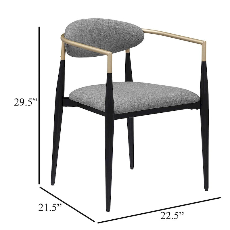 Chaise de salle à manger moderne et élégante avec structure en métal noir