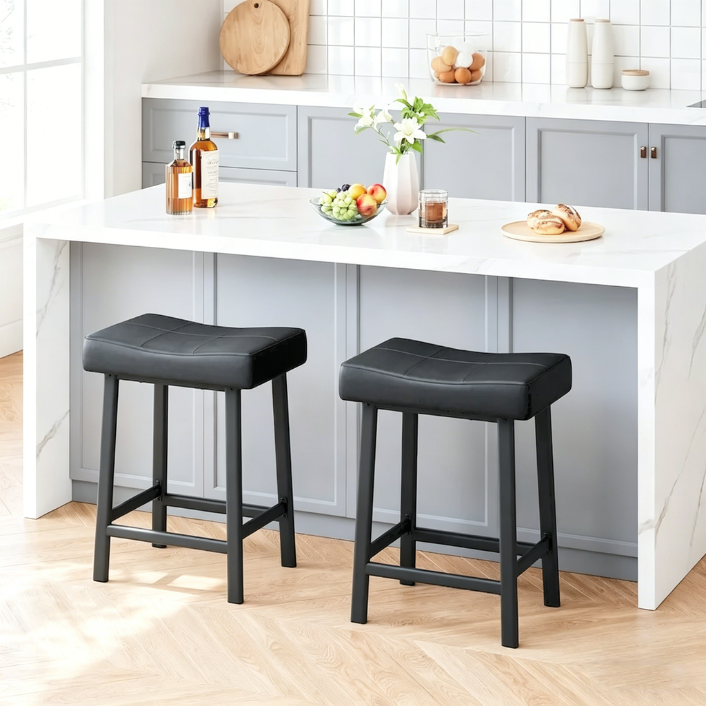 Tabouret de bar de 61 cm avec assise ergonomique en forme de selle