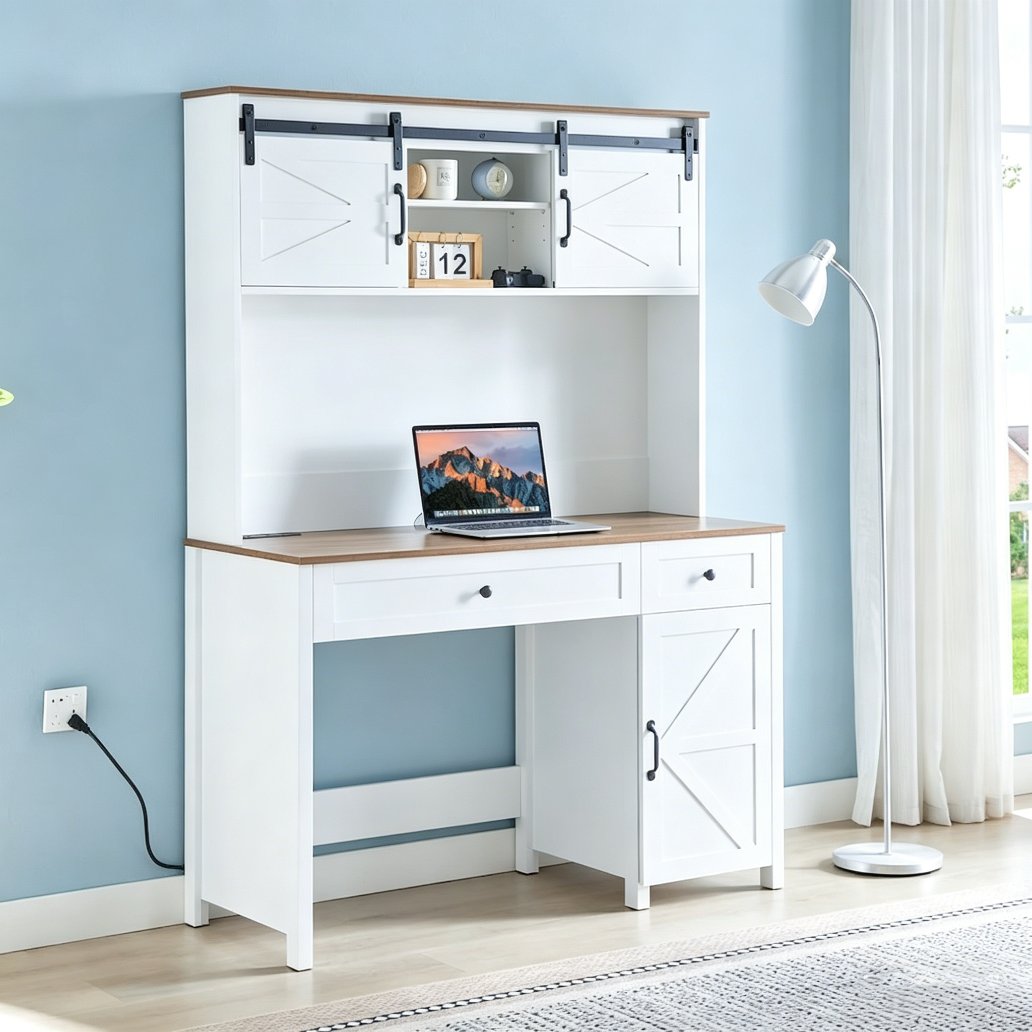 Bureau informatique style champêtre