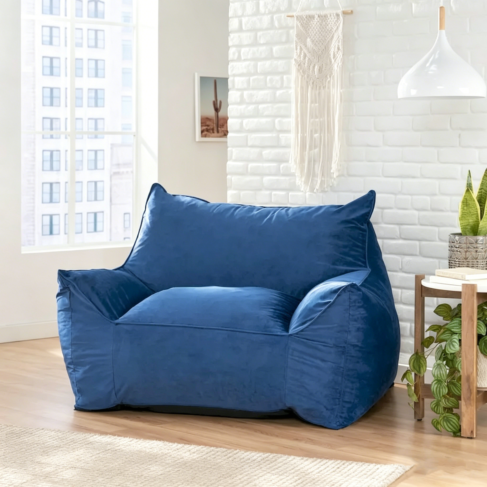 Canapé de sol surdimensionné en velours de style fauteuil