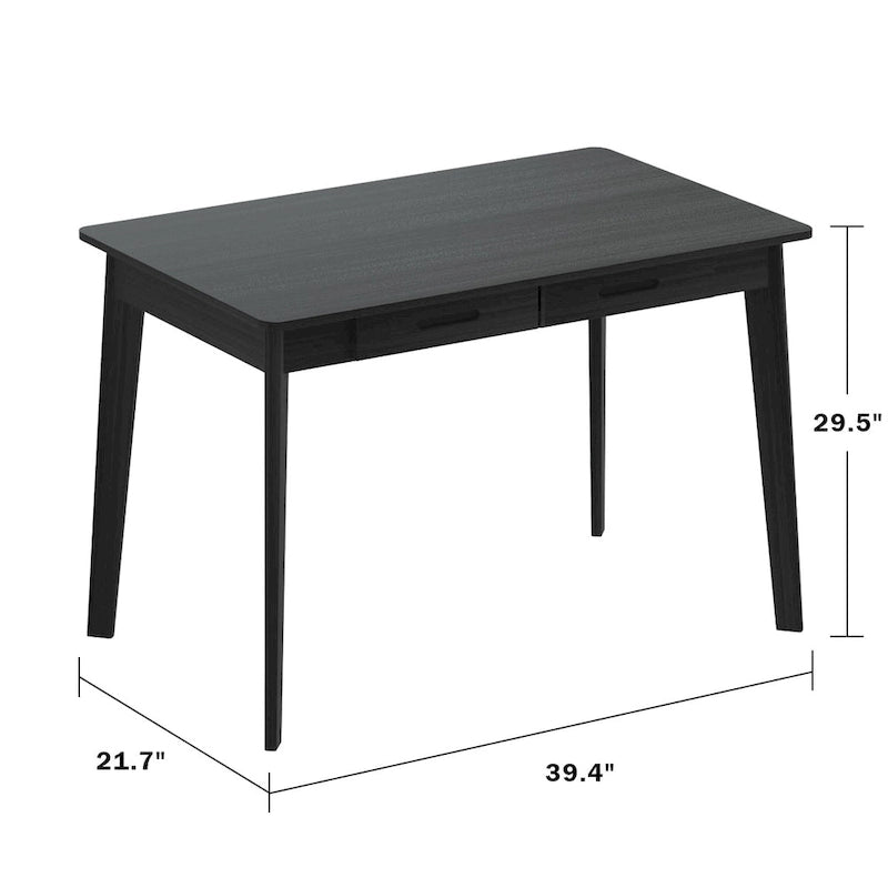 Bureau d'ordinateur en bois de 24 cm avec deux tiroirs