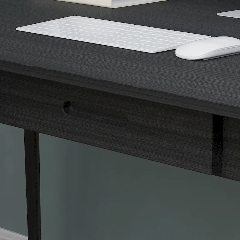 Bureau d'ordinateur en bois de 24 cm avec deux tiroirs
