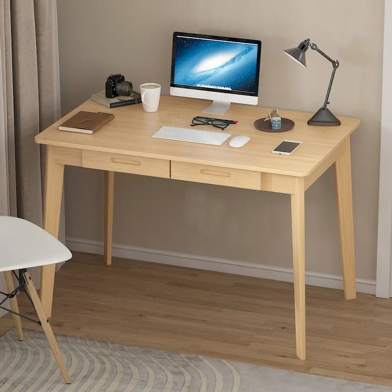 Bureau d'ordinateur en bois de 24 cm avec deux tiroirs