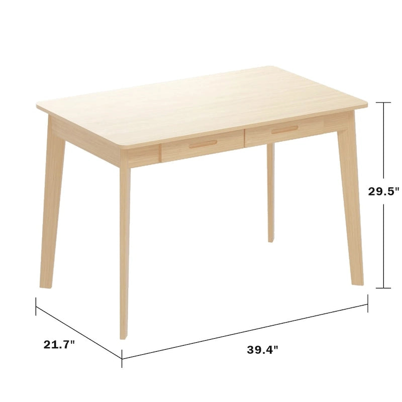 Bureau d'ordinateur en bois de 24 cm avec deux tiroirs