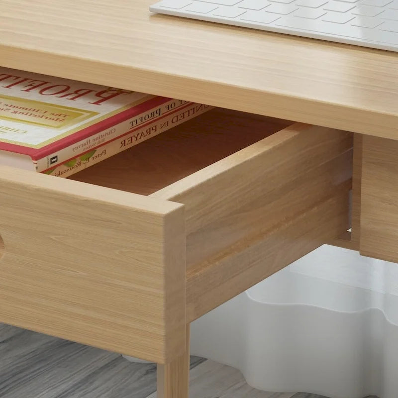 Bureau d'ordinateur en bois de 24 cm avec deux tiroirs
