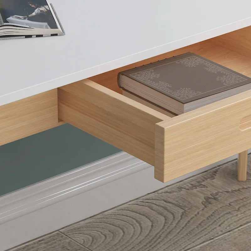 Bureau d'ordinateur en bois de 24 cm avec deux tiroirs