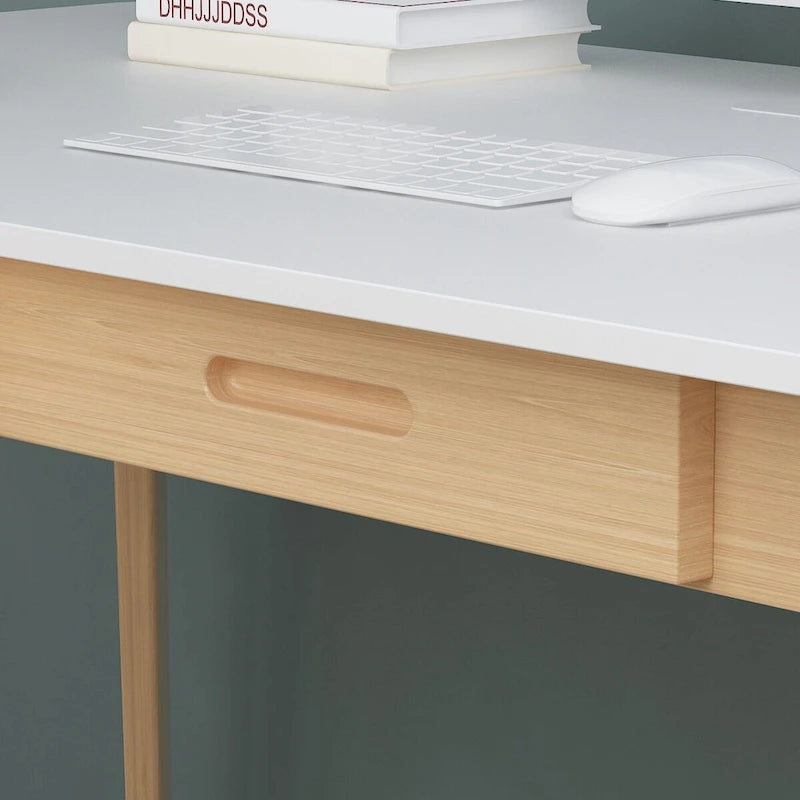 Bureau d'ordinateur en bois de 24 cm avec deux tiroirs