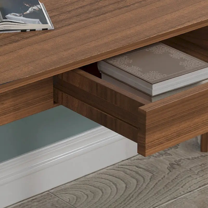 Bureau d'ordinateur en bois de 24 cm avec deux tiroirs