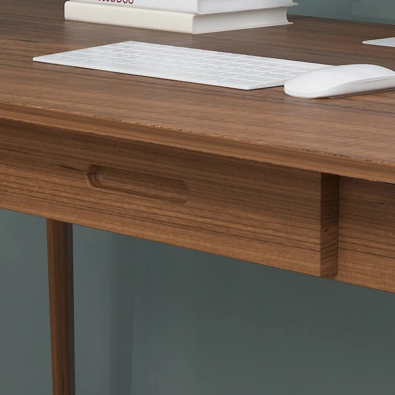 Bureau d'ordinateur en bois de 24 cm avec deux tiroirs