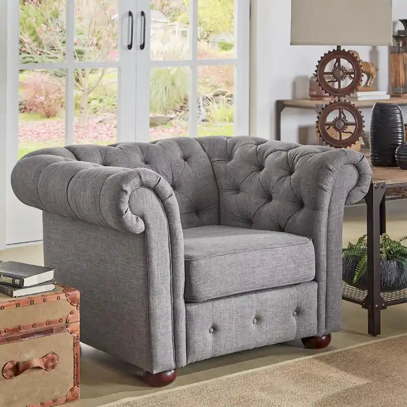 Fauteuil capitonné