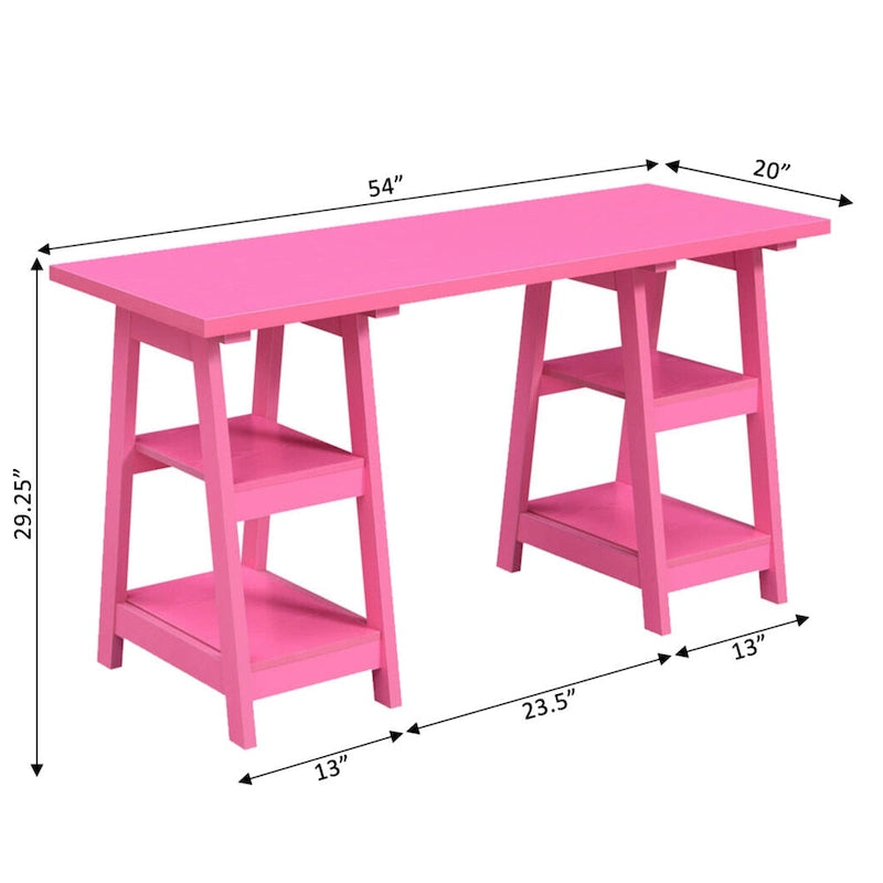 Bureau avec double support et étagère de rangement