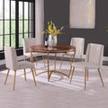 Table à manger ronde classique avec chaises de salle à manger en velours