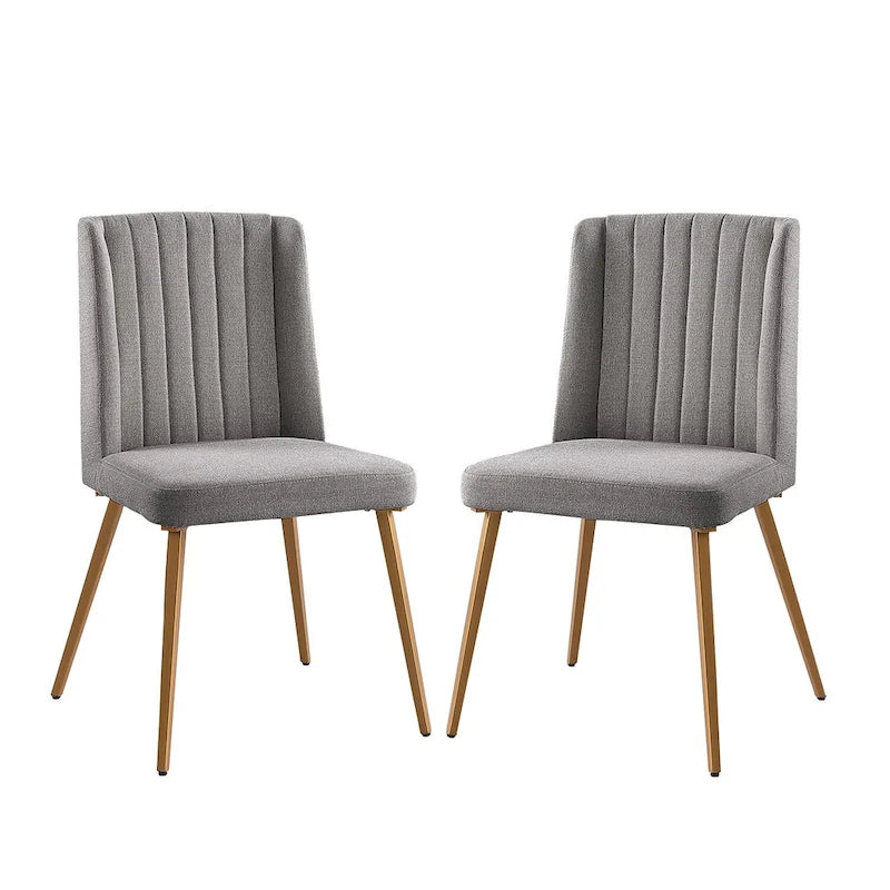 Table à manger ronde classique avec chaises de salle à manger en velours