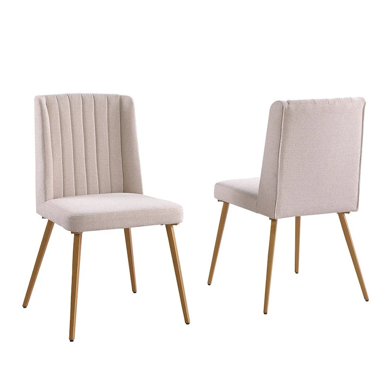 Table à manger ronde classique avec chaises de salle à manger en velours