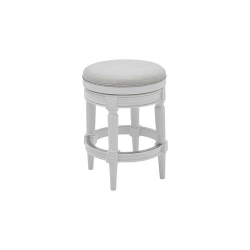 Tabouret de bar pivotant, réglable en hauteur, en bois massif blanc, avec dossier, 26 pouces